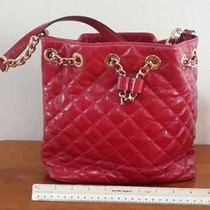 Michael Kors Red Leather Handbag